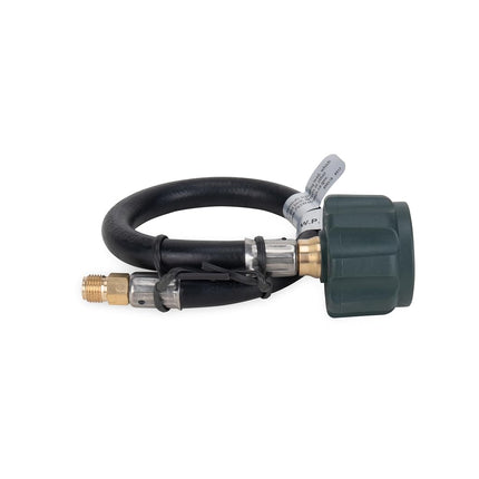 Conector de manguera de propano flexible Camco | Diseñado para conectar a un regulador de propano de RV o remolque | Las características de seguridad incluyen protección térmica y protección contra exceso de flujo | 12 pulgadas (59053)