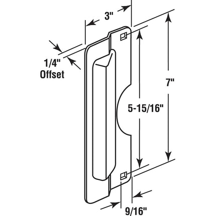 Prime-Line Products U 9496 Latch Guard Plate Cover, Outswing Door, Steel, Stainless Steel