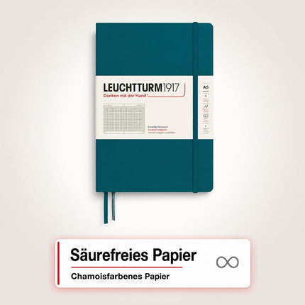 Notebook Medium (A5) SQUARED - PACIFIC GREEN