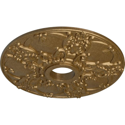 Ekena Millwork CM18NOPAS Norwich Ceiling Medallion fits Canopies up to 4 1/2, Pale Gold