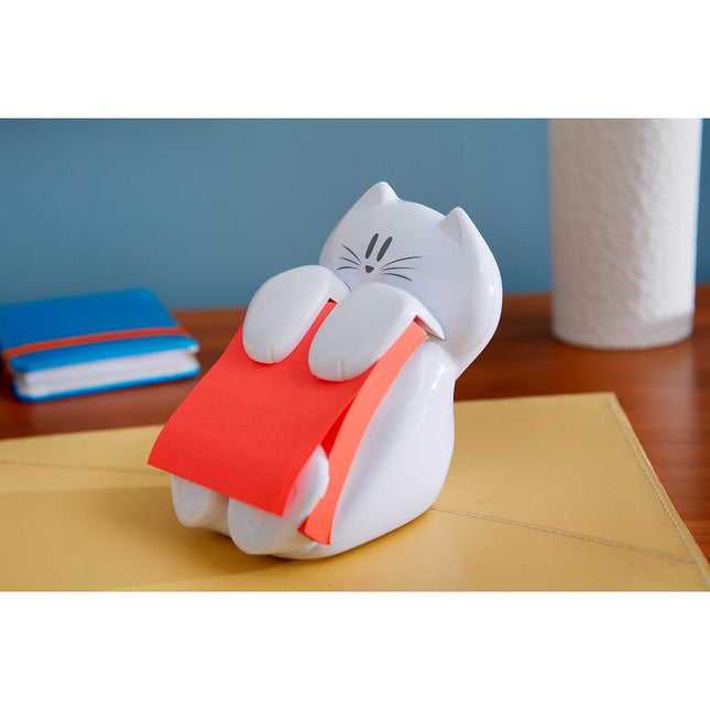 Post-it Pop-up Note Dispenser, Cat Design, 3x3 in, 1 Dispenser/Pack, White