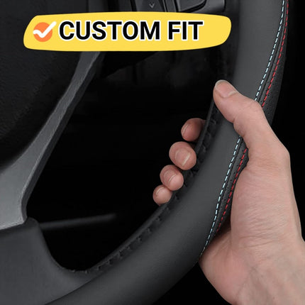 BllXESD Steering Wheel Cover Compatible for Toyota RAV4 2001-2023, Breathable Premium Leather Car Steering Wheel Cover, Anti-Slip Design, B-Style FXP-RC-FXCX-001