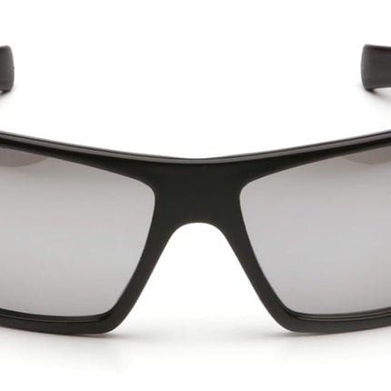 Pyramex Goliath Safety Eyewear, Black Frame, Silver Mirror Lens