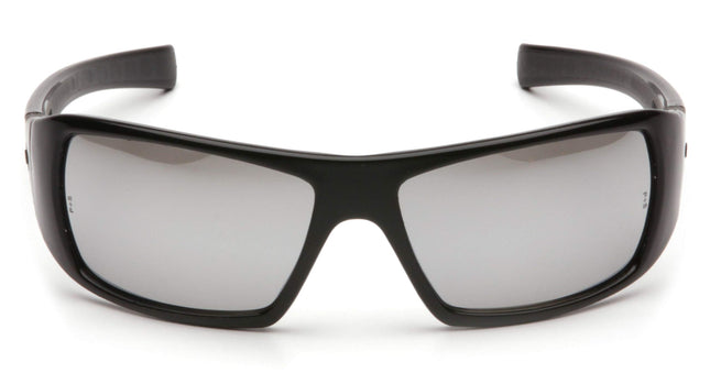 Pyramex Goliath Safety Eyewear, Black Frame, Silver Mirror Lens
