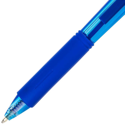 Pentel BK440 Retractable Ballpoint Pen and Ergonomic Triangular Grip Zone Pack of 12 Blue