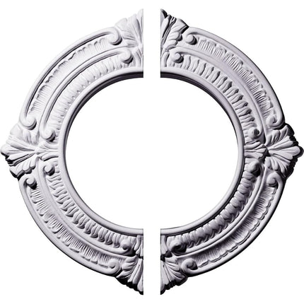 Ekena Millwork CM11BN2 11 1/8"OD x 6 1/8"ID x 5/8"P Benson Ceiling Medallion, Fits Canopies up to 6-1/8", 2 Piece