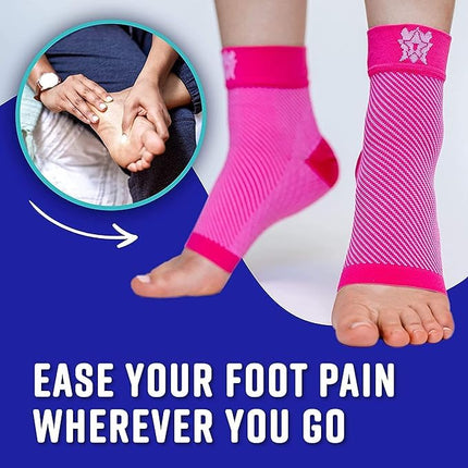 Compression Socks for Plantar Fasciitis & Achilles Tendonitis Relief – Pair of Ankle Compression Sleeves for Foot Swelling, Heel Spurs, Pain & Fatigue – Comfortable Arch Support Brace for Daily Use