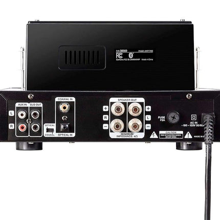 Monoprice 138360 25 Watt Stereo Hybrid Tube Amplifier 2019 Edition with Bluetooth Optical Coaxial and USB Inputs and Subwoofer Out