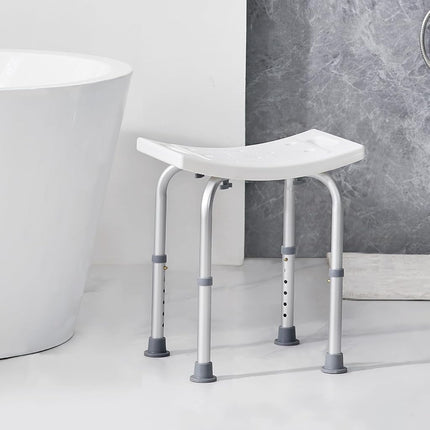 VEVOR Shower Chair, Adjustable Height Shower Stool with Built-in Handles, Shower Seat for Inside Shower or Tub, Non-Slip Bench Bathtub Stool Seat for Elderly Disabled Handicap, 158.8 kg Capacity