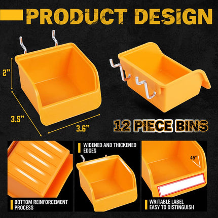 ELEAD 260-Piece Pegboard Hook Set, for 1/8 and 1/4 inch Peg Board Organizer Accessories with Pegboard Bins for Organizing Various Tools in The Garage Kitchen Bathroom Craft Room