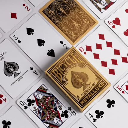 Jeu de Cartes Bicycle Metalluxe Or – Finition Métal Premium – Format Poker