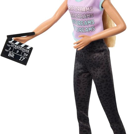 Barbie Careers Set of 4 Dolls & Accessories, Women in Film with Studio Executive, Director, Cinematographer & Movie Star in Removable Looks, HRG54
