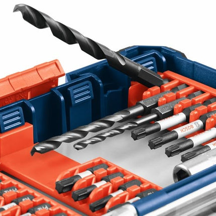 BOSCH SDMS24 Juego de 24 puntas de atornillar Impact Tough surtidas con estuche personalizable para aplicaciones de atornillado