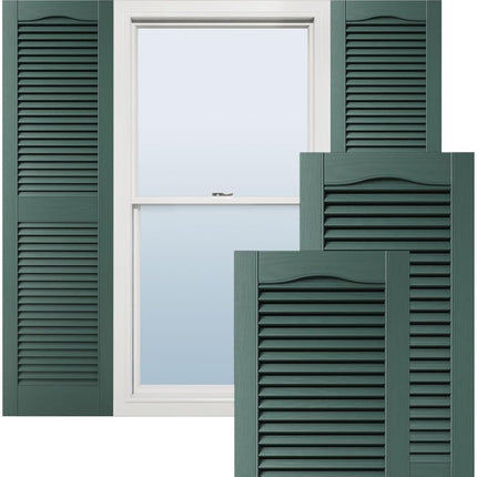 Ekena Millwork LL1C12X02400BD 12" W x 24" H Open Shutters with Center Slits Lifetime Vinyl Top with Fastener (Pair) Bordeaux