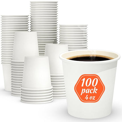 Dealusy 100 Count Paper Cups 4 oz, Leak-Free Food 