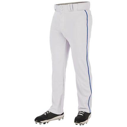 CHAMPRO Boys' Triple Crown 2.0 Open Bottom Baseball Pants with Braid White, Royal