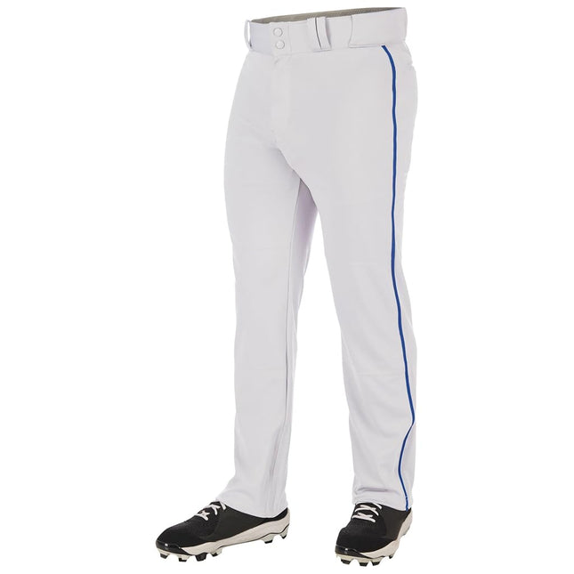 CHAMPRO Boys' Triple Crown 2.0 Open Bottom Baseball Pants with Braid White, Royal