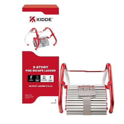 Kidde 468094 Three-Story Fire Escape Ladder with Anti-Slip Rungs, 25-Foot
