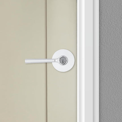 Kwikset Lisbon Round Entry Door Knob with Lock and Key, Secure Keyed Handle Exterior, Front Entrance and Bedroom, Polished Chrome, Pick Resistant SmartKey Rekey Security