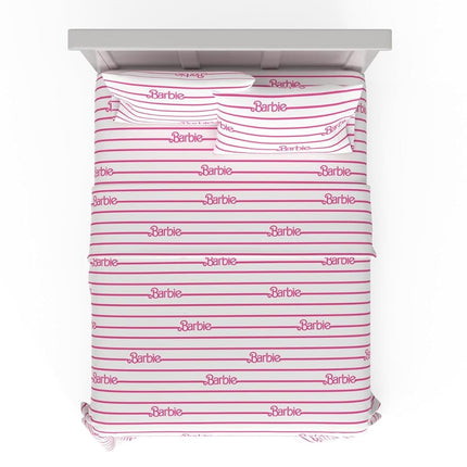 Linge de lit Barbie Franco Collectibles – Parure de draps complète 4 pièces en microfibre ultra douce et confortable (produit sous licence officielle)