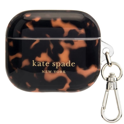 Kate Spade New York AirPods Protective Case with Keychain Ring - Tortoise, Compatible with AirPods 3rd Generation