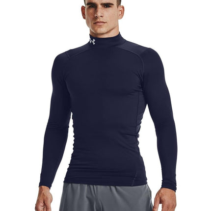 Under Armour Men's UA CG Armour Comp Mock, Men's Base Layer with a Polo Neck, Thermal Long Sleeve Top for Winter Running and Skiing with Anti-Odour Technology