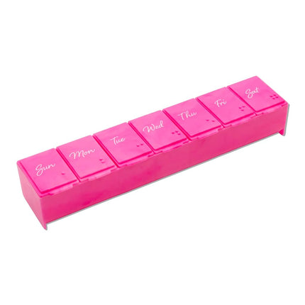 EZY DOSE Weekly (7-Day) Pill Organizer, Vitamin Planner, and Medicine Box, Large Compartments, Pink, Made in The USA