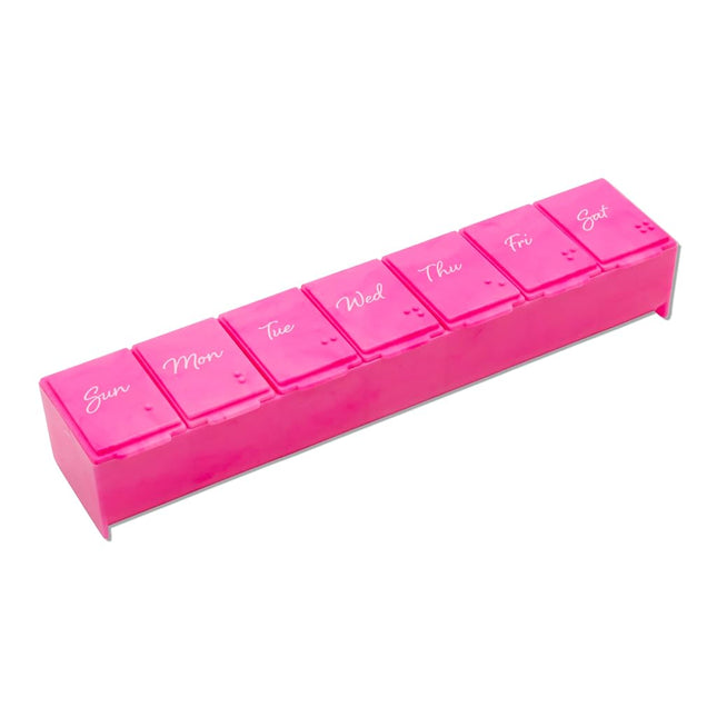 EZY DOSE Weekly (7-Day) Pill Organizer, Vitamin Planner, and Medicine Box, Large Compartments, Pink, Made in The USA