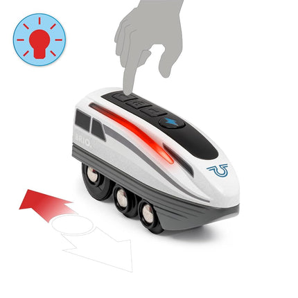 BRIO World Battery Powered Turbo Speed Toy Train for Kids Age 3 Years Up - Wooden Railway Set Add On Accessories