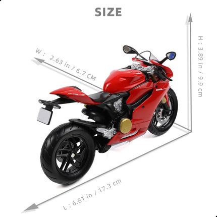 Risopen 1:12 Motorcycle Model Compatible for Ducati 1199 Panigale Alloy Diecast Motorcycle Model Toy Mini Moto Collection(red)