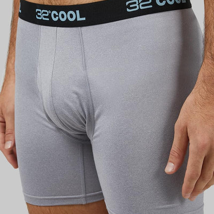 32 Degrees Cool 4 Pack Men's Quick Dry Performance Boxer Shorts with Comfortable Elastic Waist, S