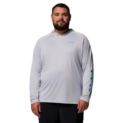 Columbia Mens Terminal Tackle Hoodie, Cool Grey/Vi