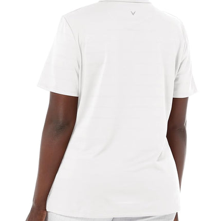 Callaway Women's Short Sleeve Opti-vent Open Mesh Polo Golf Shirt, White, M UK