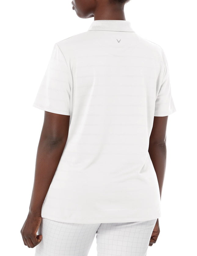 Callaway Women's Short Sleeve Opti-vent Open Mesh Polo Golf Shirt, White, M UK