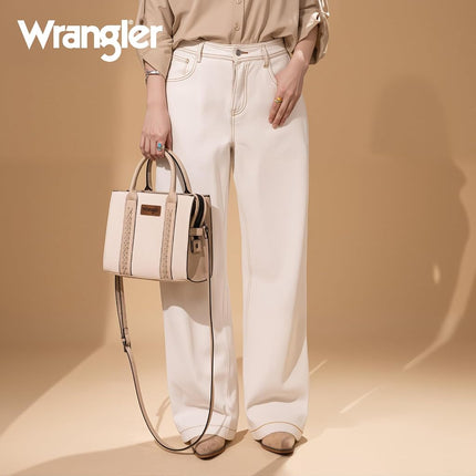 Wrangler Tote Bags for Women Top-handle Handbags and Purse for Women with Adjustable Strap, A-beige, Medium
