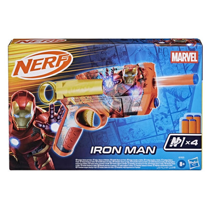 Nerf Marvel Iron Man Dart Blaster | 4 Nerf N1 Foam Darts | Iron Man-Inspired Blaster Skin Designs | Kids Gifts |Outdoor Toys & Games for Ages 8+ (Amazon Exclusive)