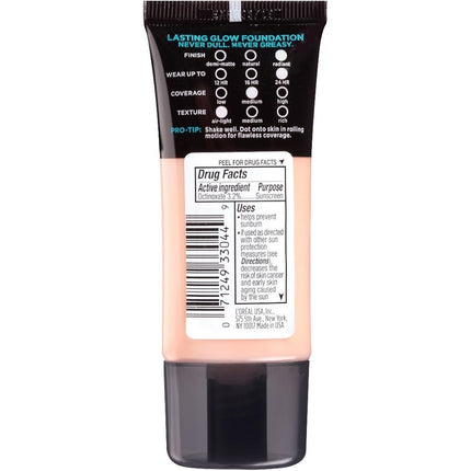 L'Oréal Paris Infallible Pro Glow Longwear Foundation, 201 Classic Ivory, 30 ml (Amazon Exclusive)