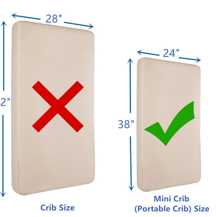 American Baby Company Waterproof Fitted Mini Crib Mattress Protector 38" x 24" - Quilted, Noiseless, Ultra-Soft & Breathable Pack n Play and Mini Crib Mattress Cover