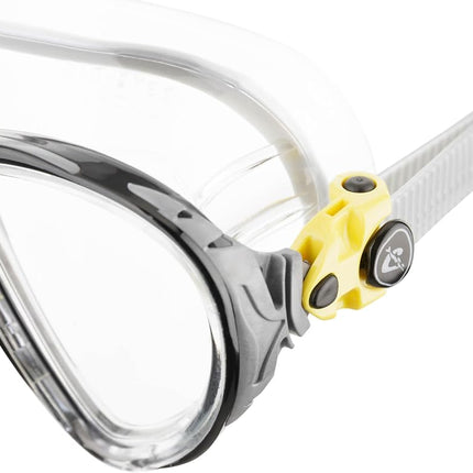 Cressi Big Eyes Evolution Crystal Mask - Revolutionary Adult Diving and Snorkeling Mask High Quality Crystal Silicone, Transparent/Yellow, One Size