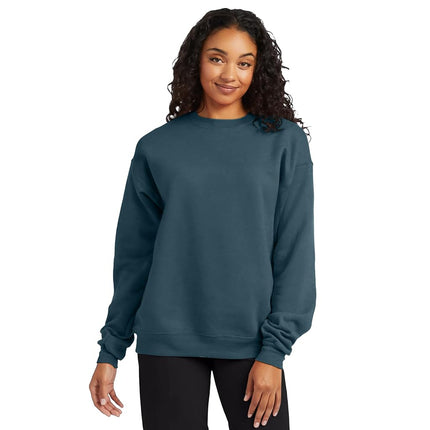 Hanes Men's EcoSmart Fleece, Cotton-Blend Pullover, Crewneck Sweatshirt, Metallic Teal 1 Pack, L