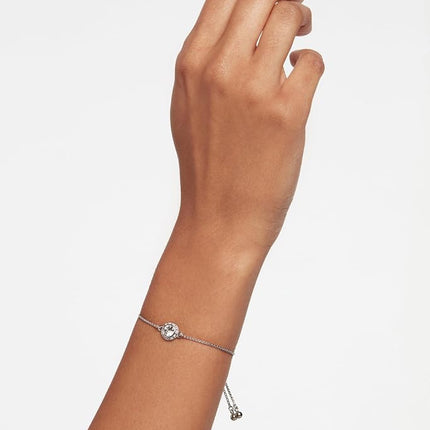 Ted Baker Soleta Solitaire Sparkle Crystal Adjustable Bracelet For Women (Silver Tone/Crystal)