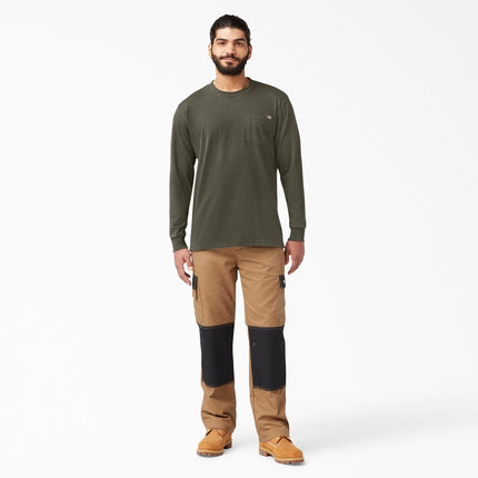 Dickies Men's Long Sleeve Heavyweight Crew Neck, Moss Green, Medium