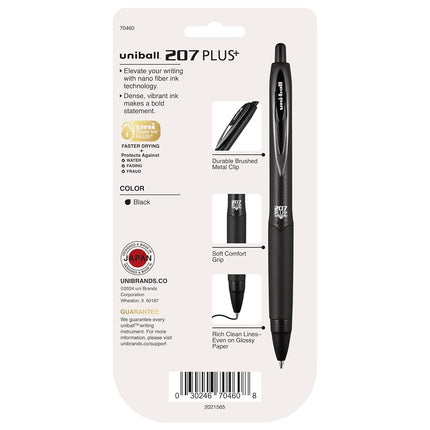 207PLUS+ Gel, 0.7MM, Black, 4pk