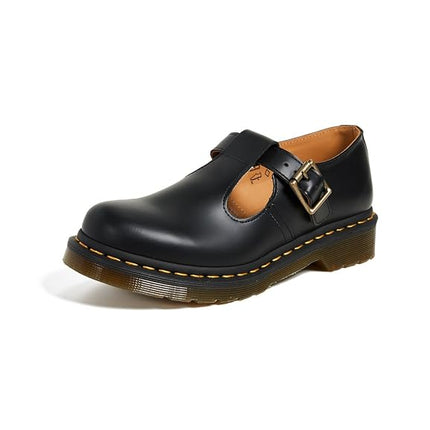 Dr. Martens Women's Polley Mary Jane Flat, Black Smooth, 4 Medium UK (6 US)