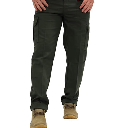 Dickies Boys' Flex Cargo Slim Straight Pant, Olive Green, 14