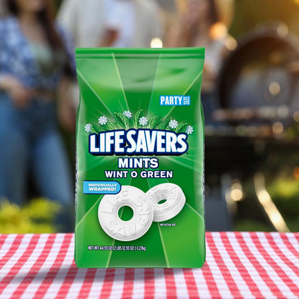 LIFE SAVERS Wint-O-Green Breath Mint Bulk Hard Candy, Party Size, 44.93 oz Bag