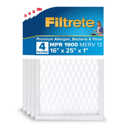 Filtrete 16x25x1 Air Filter, MPR 1900, MERV 13, He