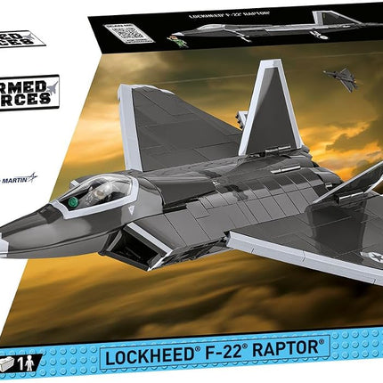 COBI Lockheed® F-22® Raptor ®, Scale 1:48, 695 Pieces, 1 Pilot Figure