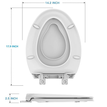 Toilet Seat with Toddler Seat,PP Material Family Toilet Seat Cover with Adult and Toddler Seat, Soft Close Design, Easy to Clean, Safe for Home Kids Potty Training