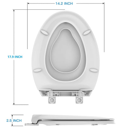 Toilet Seat with Toddler Seat,PP Material Family Toilet Seat Cover with Adult and Toddler Seat, Soft Close Design, Easy to Clean, Safe for Home Kids Potty Training
